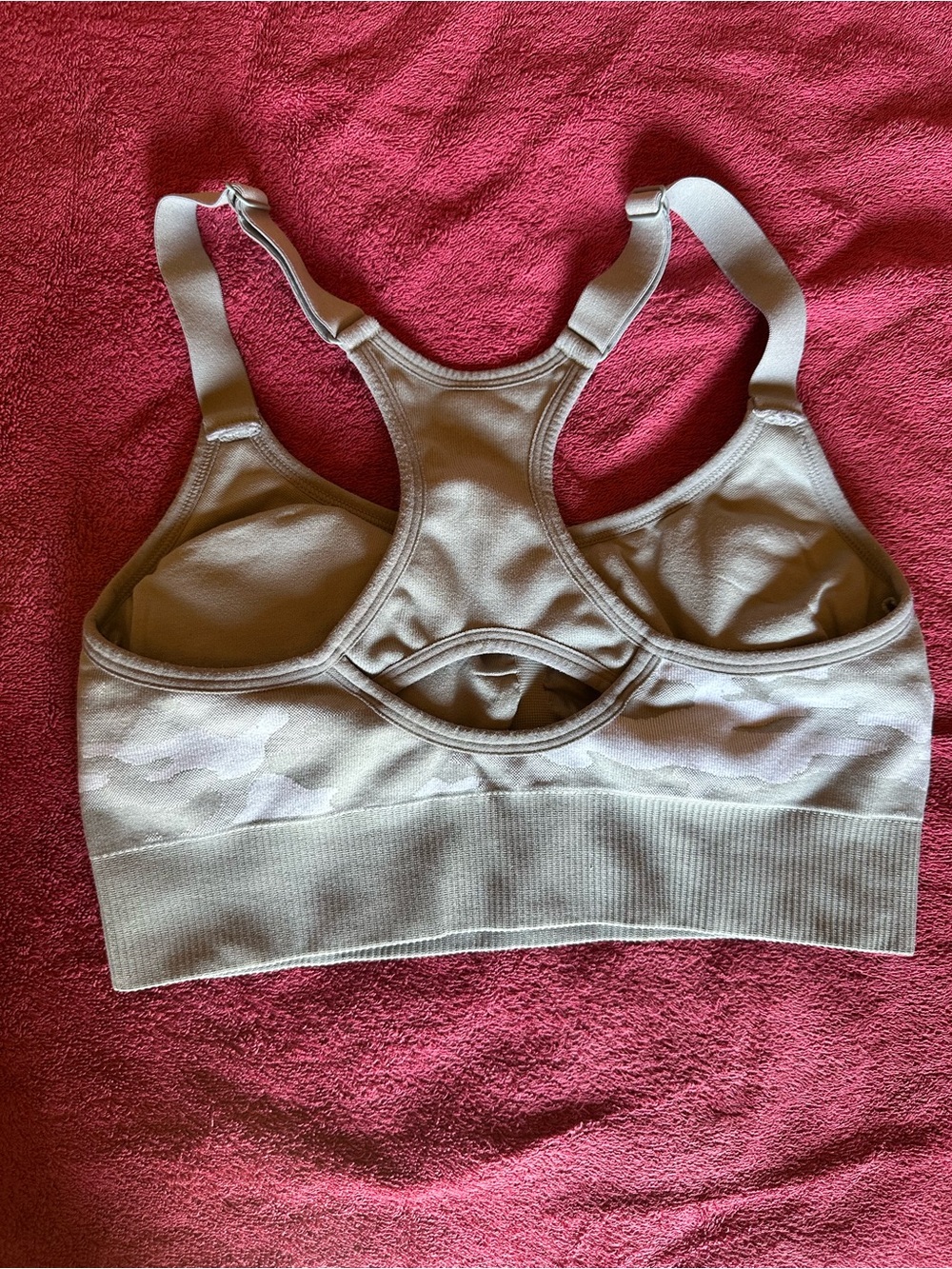 Reebok Light Gray Camo Racerback Sports Bra - Picture 2 of 2